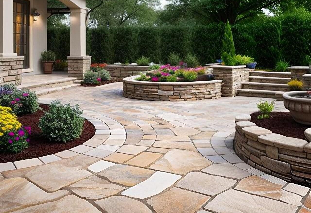 Stone patios and walkways